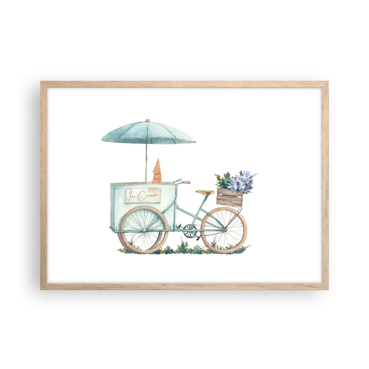 Poster in cornice rovere chiaro - Dolce ricordo d'estate - 70x50 cm