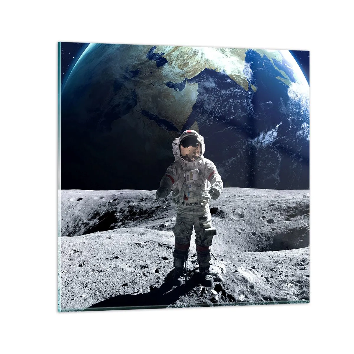 Quadro su vetro - Saluti dalla luna - 40x40 cm