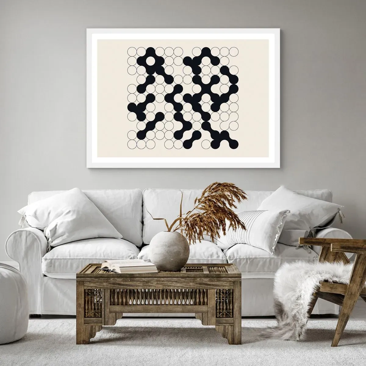 Poster in cornice bianca - Gioco cinese: variazione - 91x61 cm