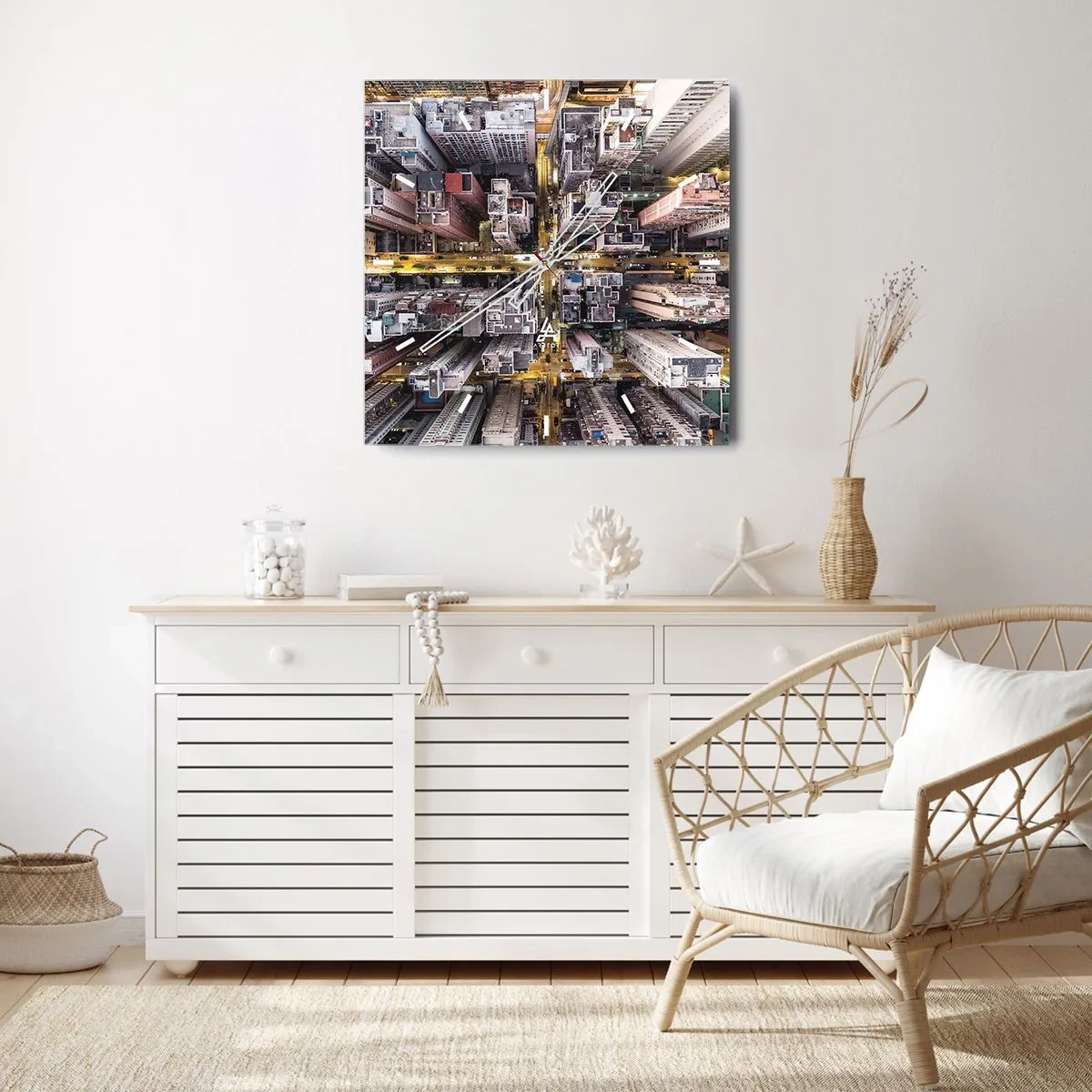 Orologio da parete - Orologio in Vetro - Saluti da Hong Kong - 40x40 cm