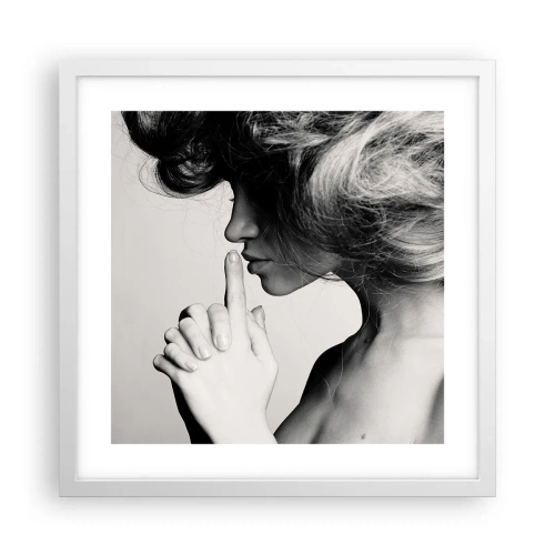 Poster in cornice bianca - Ascoltando se stessa - 40x40 cm