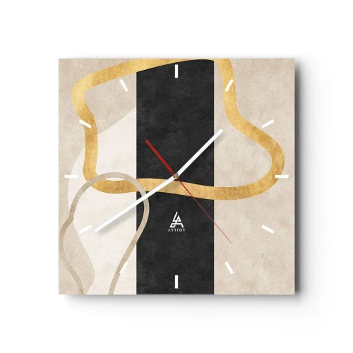 Orologio da parete - Orologio in Vetro - Forme intrecciate - 40x40 cm