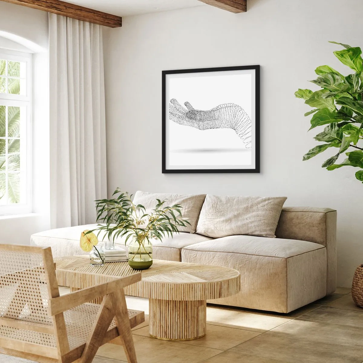 Poster in cornice nera - Mano elastica - 60x60 cm