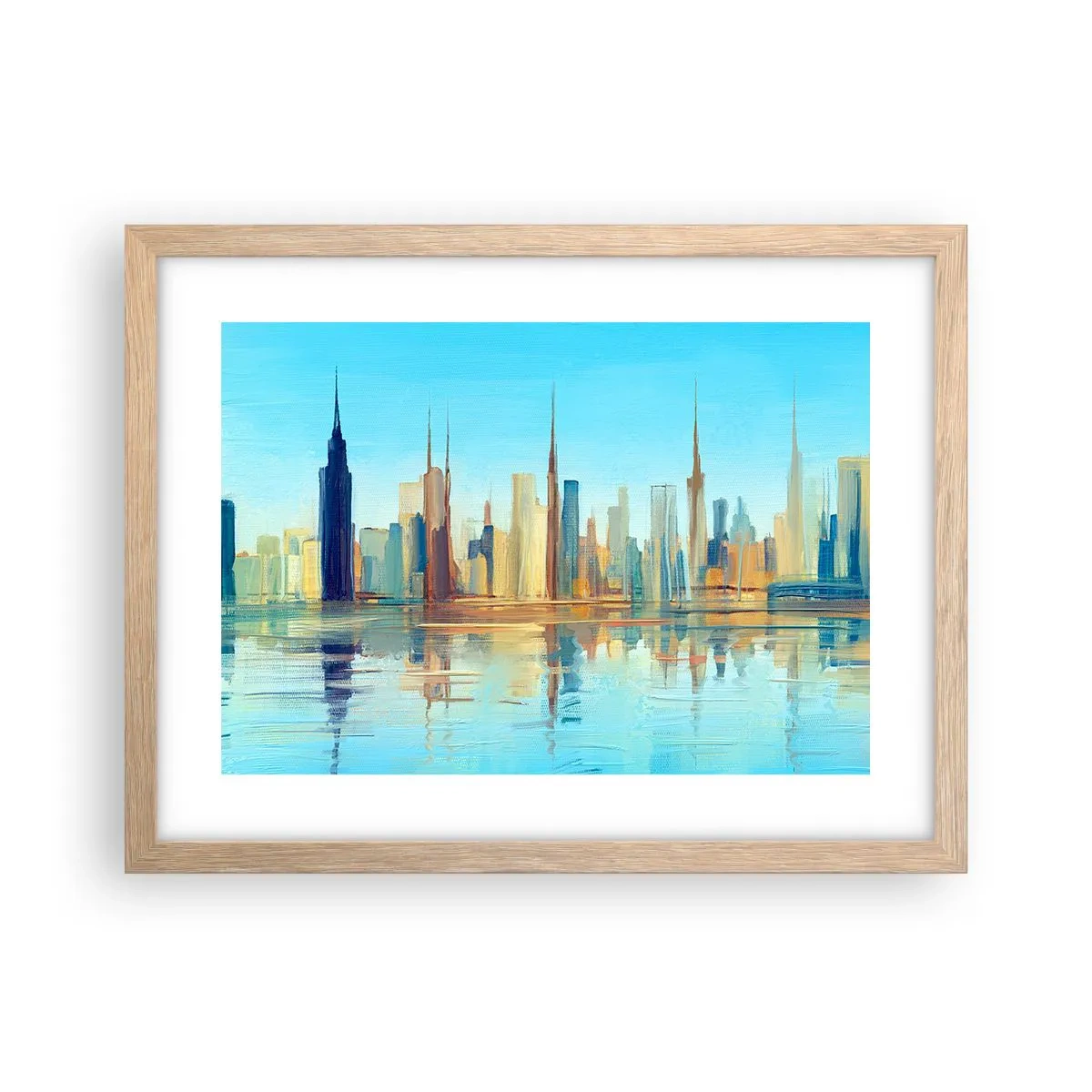 Poster in cornice rovere chiaro - Metropoli assolata - 40x30 cm