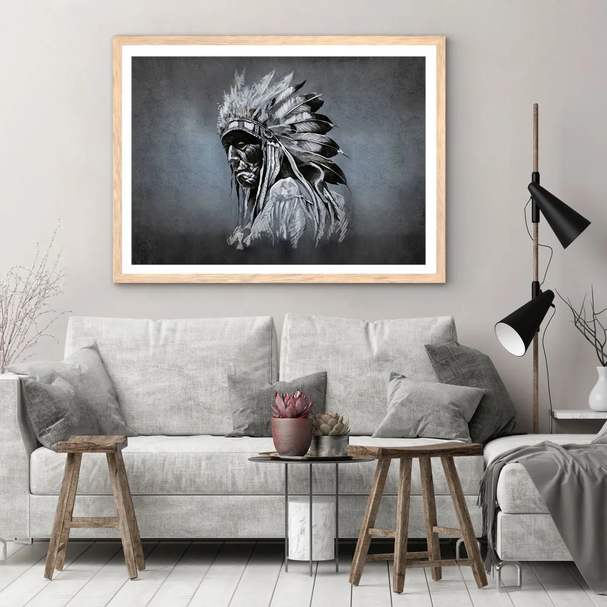 Poster in cornice rovere chiaro - Ritorno alle radici - 100x70 cm