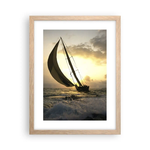 Poster in cornice rovere chiaro - Con il vento e controvento - 30x40 cm