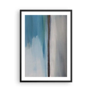 Poster in cornice nera - Paesaggio astratto nei toni del blu e del grigio - 50x70cm - Paesaggio orizzontale - Decorazione murale moderna per soggiorno e camera da letto ARTTOR