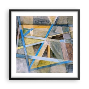 Poster in cornice nera - Dritto o obliquo? - 50x50 cm