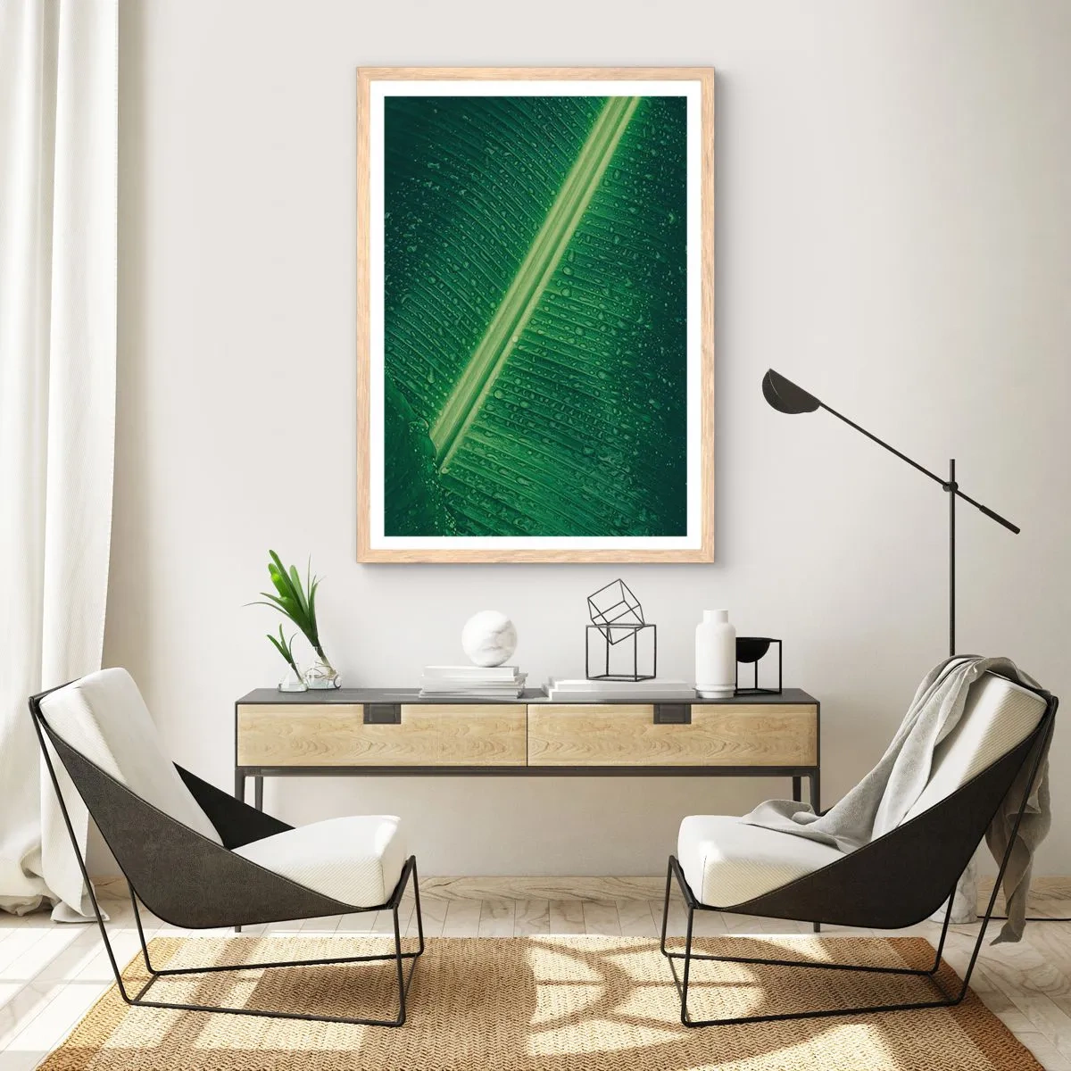 Poster in cornice rovere chiaro - La struttura del verde - 50x70 cm