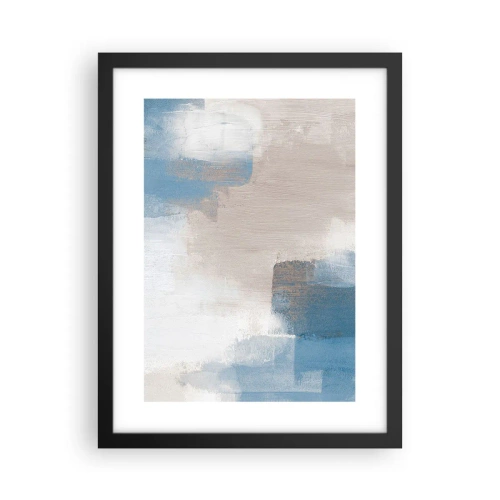 Poster in cornice nera - Astrazione rosa coperta dal blu - 30x40 cm