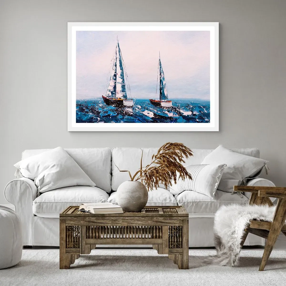 Poster in cornice bianca - Fratellanza nel vento - 100x70 cm