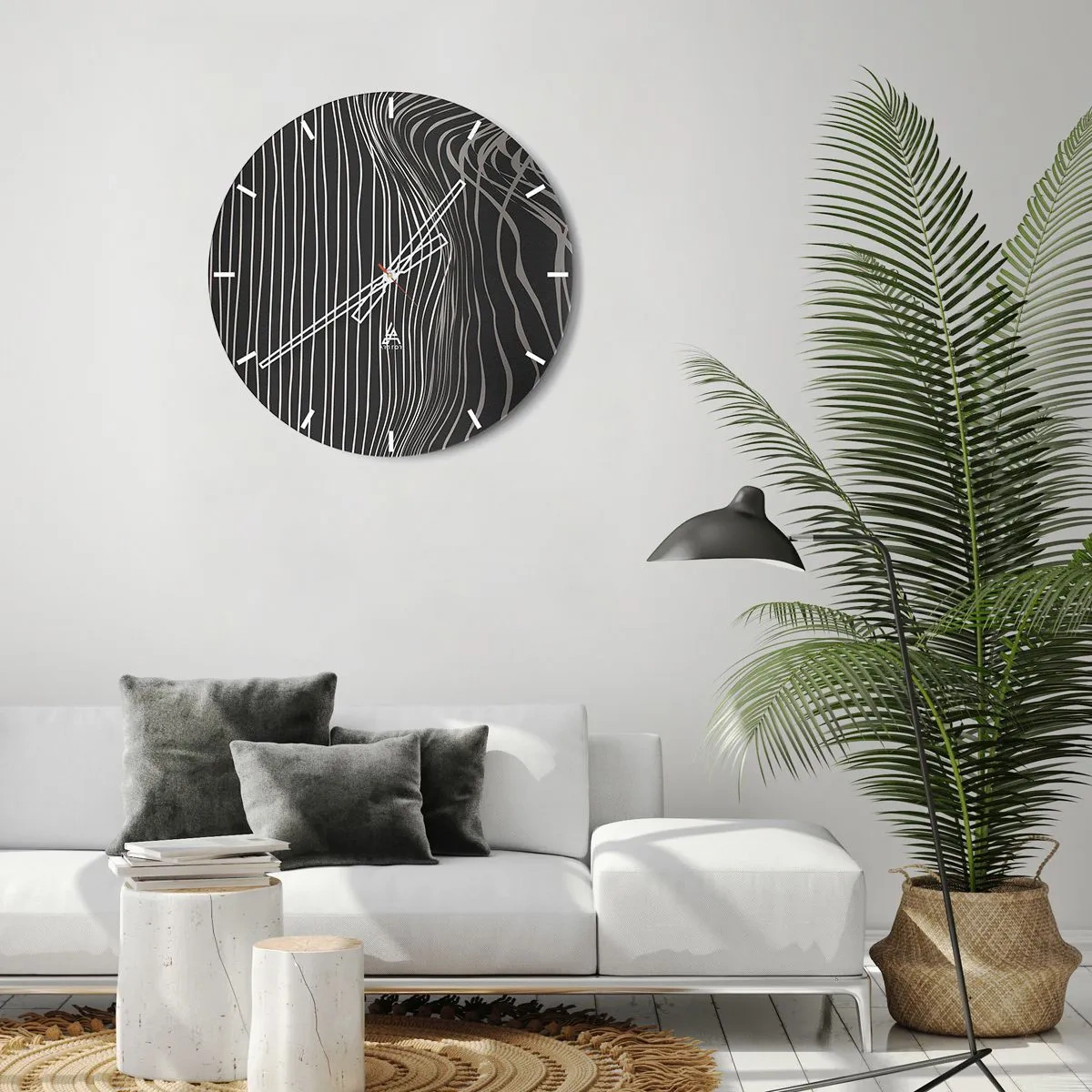 Orologio da parete - Orologio in Vetro - Ritmo e accento - 30x30 cm