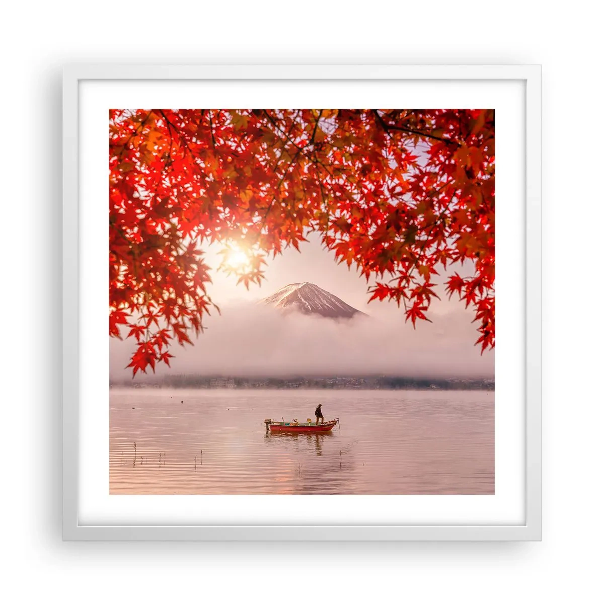 Poster in cornice bianca - Nell'atmosfera del Giappone - 50x50 cm