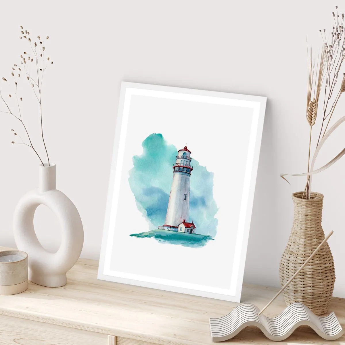 Poster in cornice bianca - Il mite amico del blu - 50x70 cm