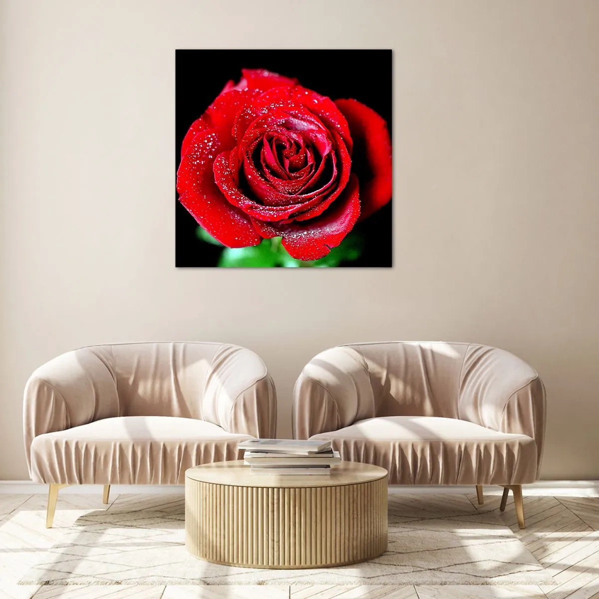 Quadro su vetro - Ecco l'amore - 40x40 cm