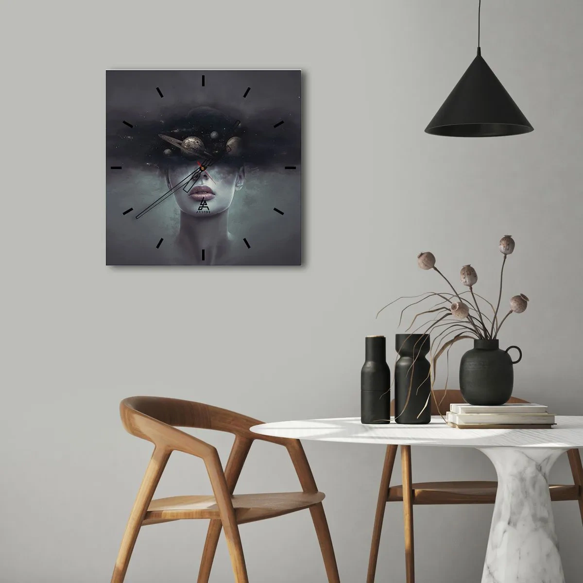 Orologio da parete - Orologio in Vetro - E i pianeti folleggiano... - 40x40 cm