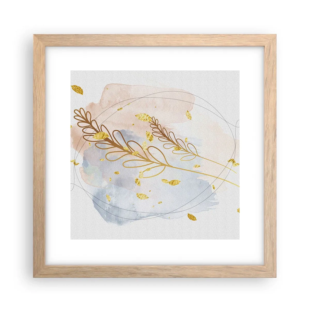 Poster in cornice rovere chiaro - Soffio d'oro - 30x30 cm