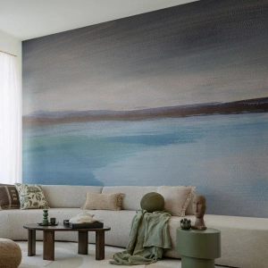 Fotomurali Standard Eco - Un paesaggio acquatico pittorico con una linea dell'orizzonte orizzontale - 100x70cm - Paesaggio orizzontale - Decorazione murale moderna per soggiorno e camera da letto ARTTOR
