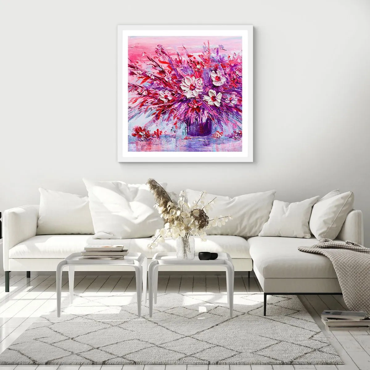 Poster in cornice bianca - Innocenza e passione - 30x30 cm