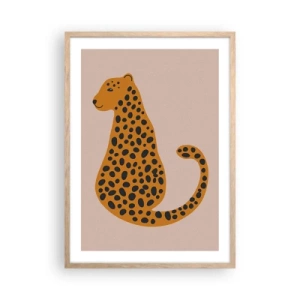 Poster in cornice rovere chiaro - Il leopardo è un motivo di moda - 50x70 cm