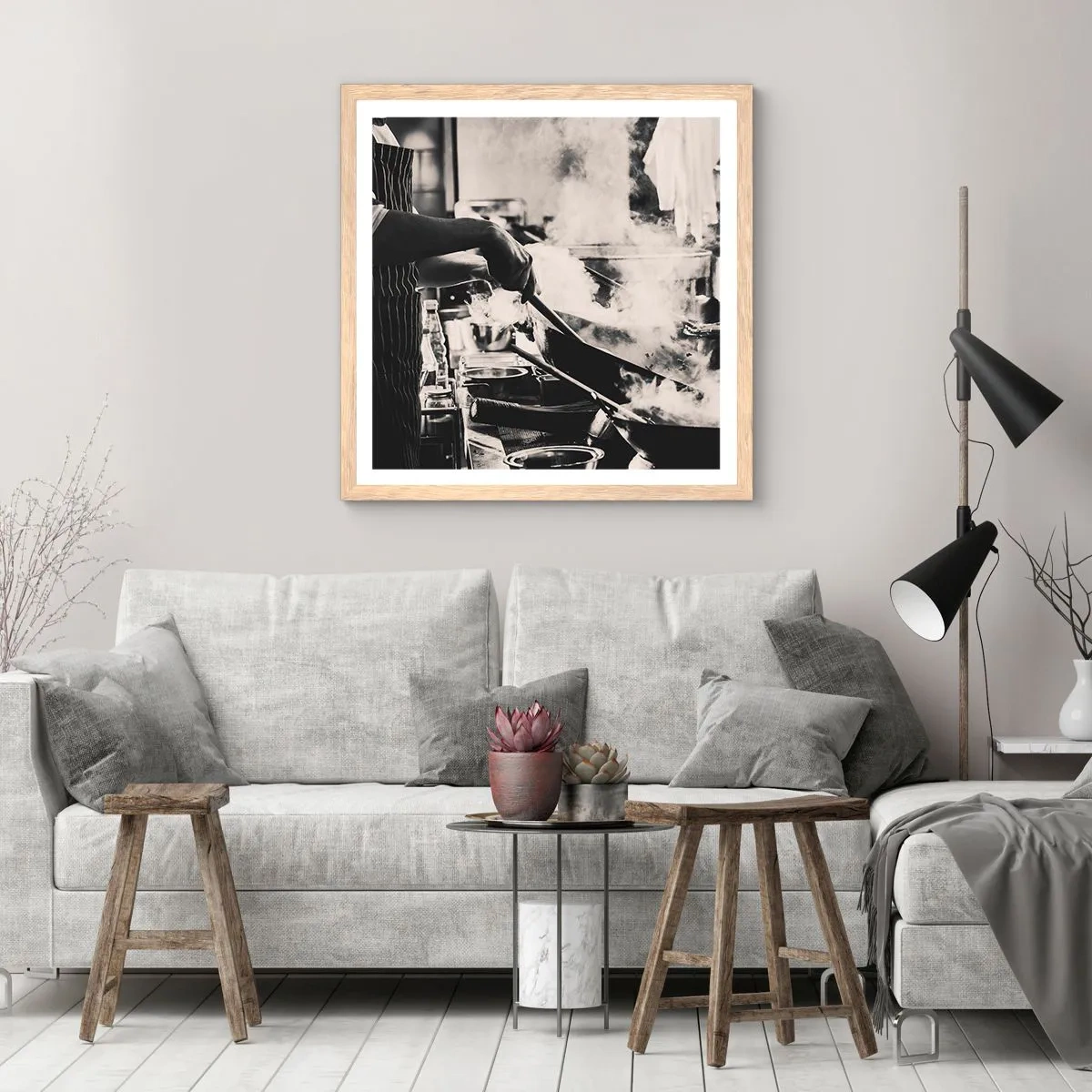 Poster in cornice rovere chiaro - L'alchimia dei sapori - 60x60 cm