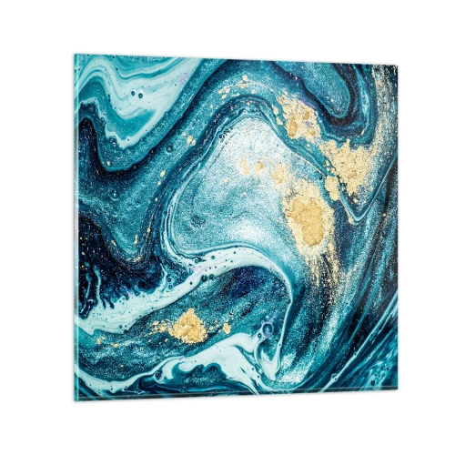 Quadro su vetro - Vortice blu - 30x30 cm