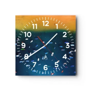 Orologio da parete - Orologio in Vetro - Il gioco delle vacanze - 30x30 cm
