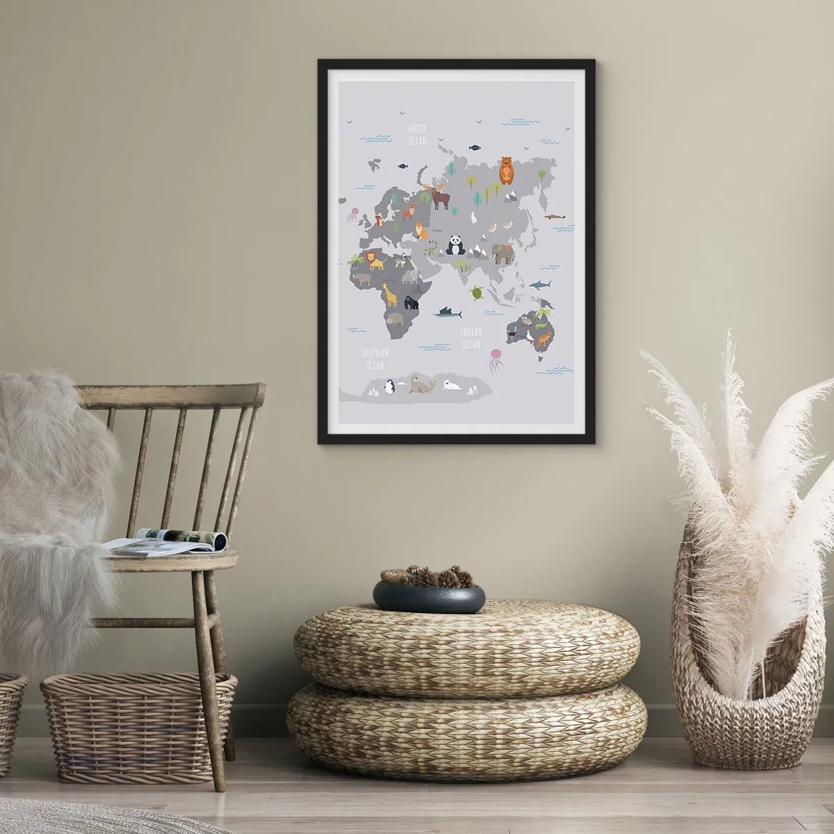 Poster in cornice nera - Dimmi di dove sei... - 61x91 cm