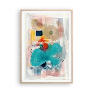 Poster in cornice rovere chiaro - Il gioco dei colori - 70x100 cm