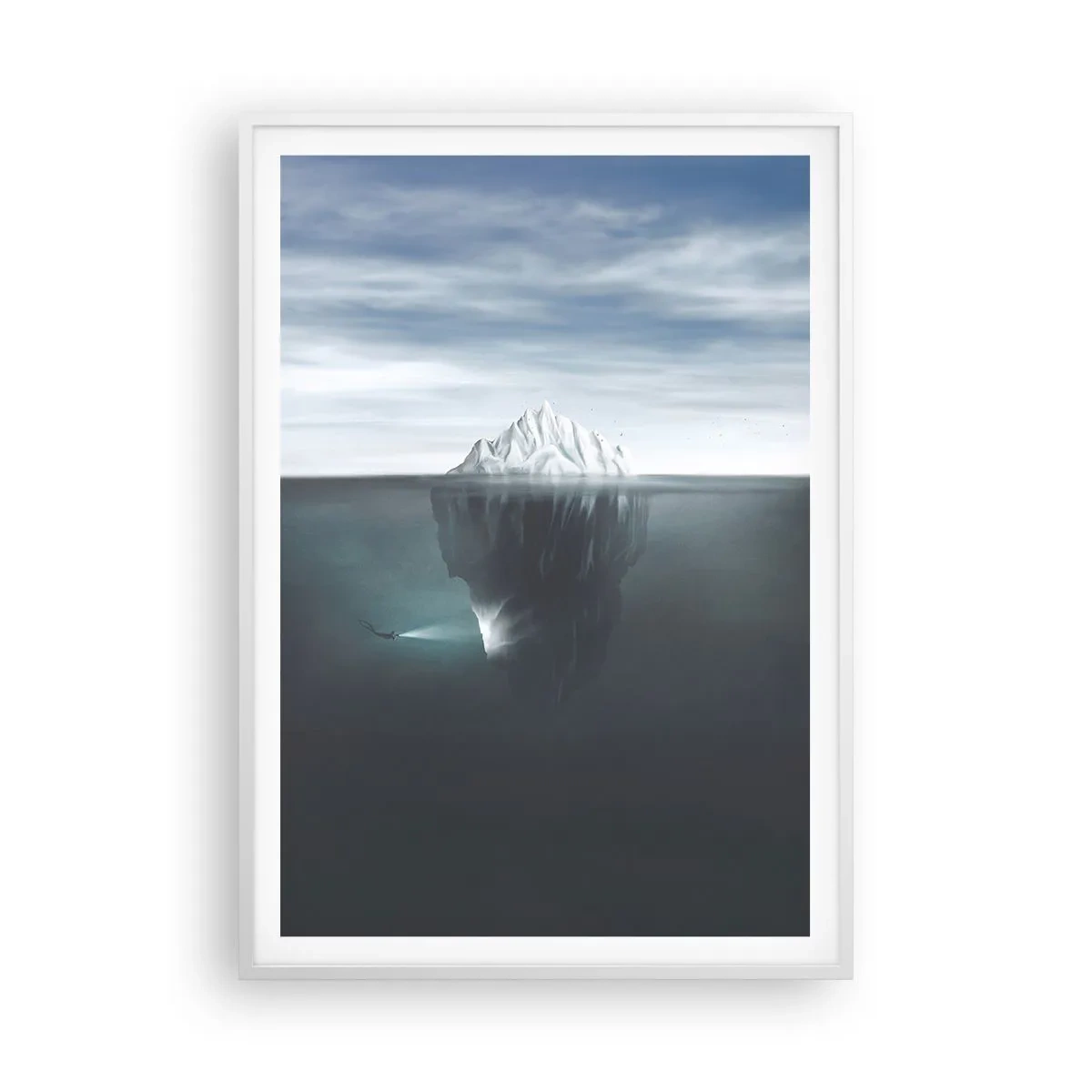 Poster in cornice bianca - Mistero sottomarino - 70x100 cm