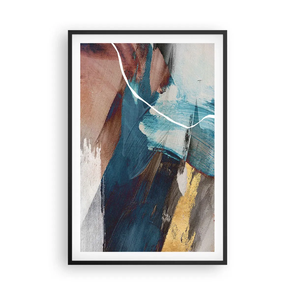 Poster in cornice nera - Con forza ed energia - 61x91 cm