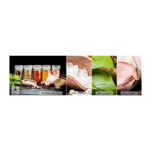 Campione Di Fotomurale Standard Eco - Perché la vita abbia sapore - Gastronomia, Erbe secche, Spezie - 100x30 cm