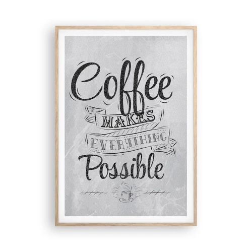 Poster in cornice rovere chiaro - Come non amare il caffè - 70x100 cm
