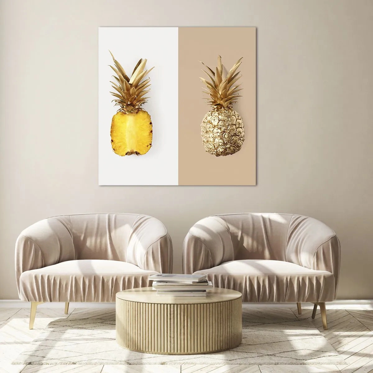 Quadro su vetro - Ananas per due - 30x30 cm