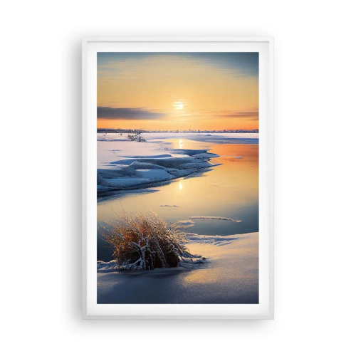 Poster in cornice bianca - Tramonto invernale - 61x91 cm
