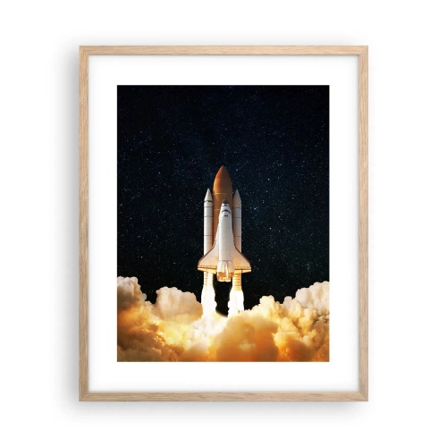 Poster in cornice rovere chiaro - Ad astra! - 40x50 cm