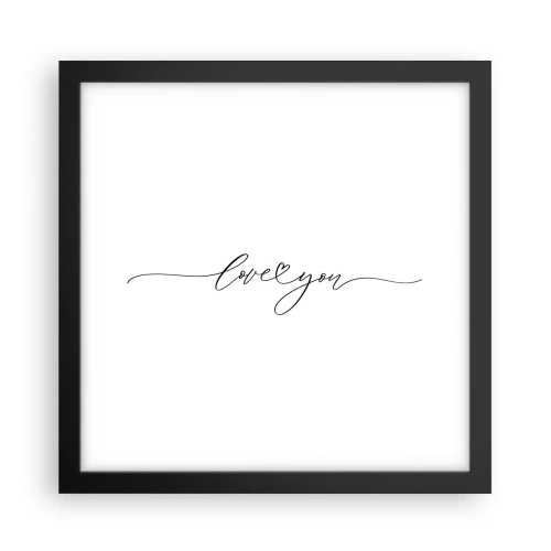 Poster in cornice nera - Bianco e nero - 30x30 cm