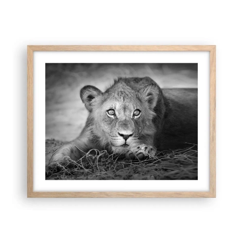 Poster in cornice rovere chiaro - Cucciolo reale - 50x40 cm
