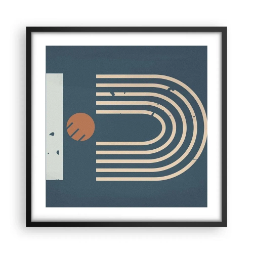 Poster in cornice nera - Geometria in blu - 50x50 cm