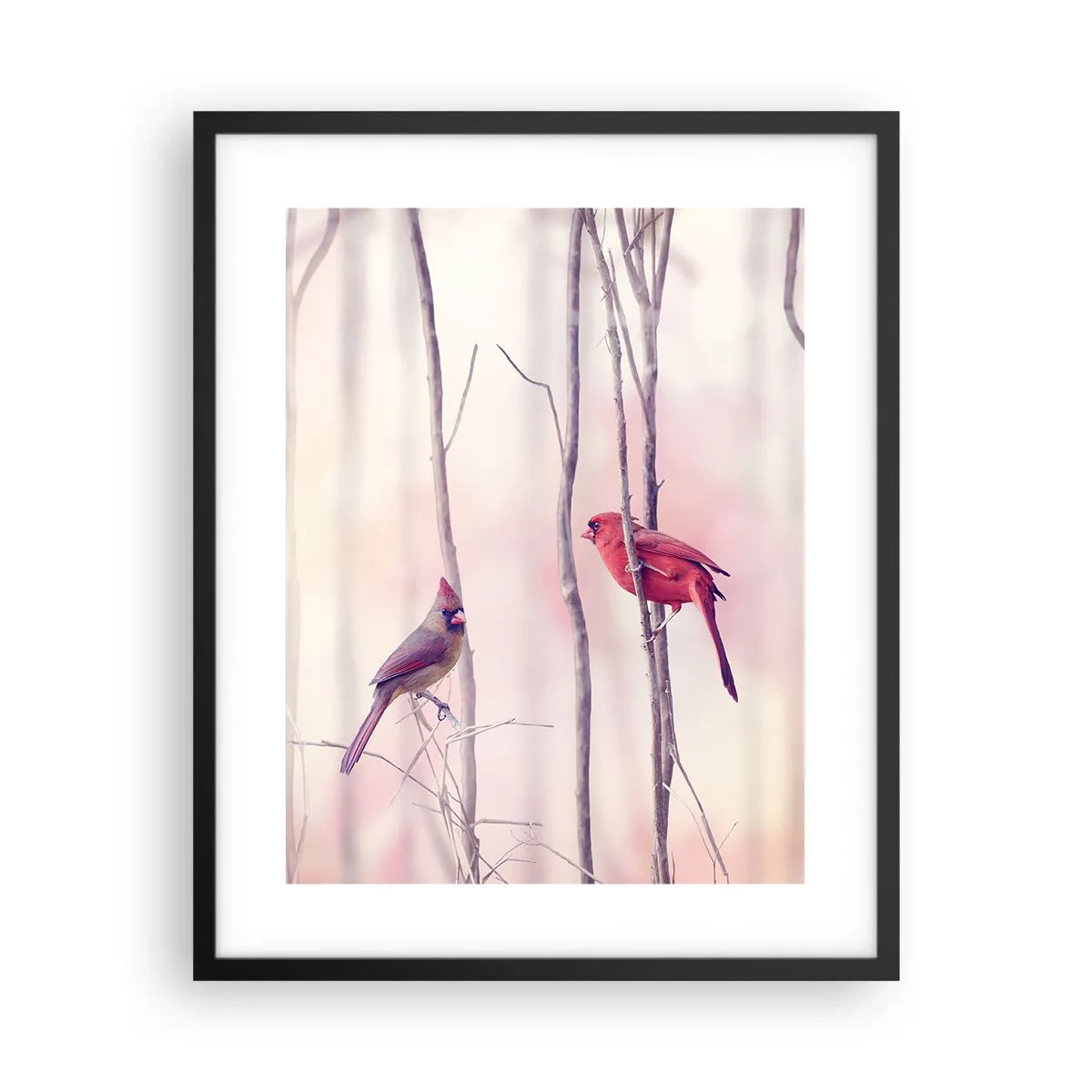 Poster in cornice nera - Il racconto del bosco rosa - 40x50 cm