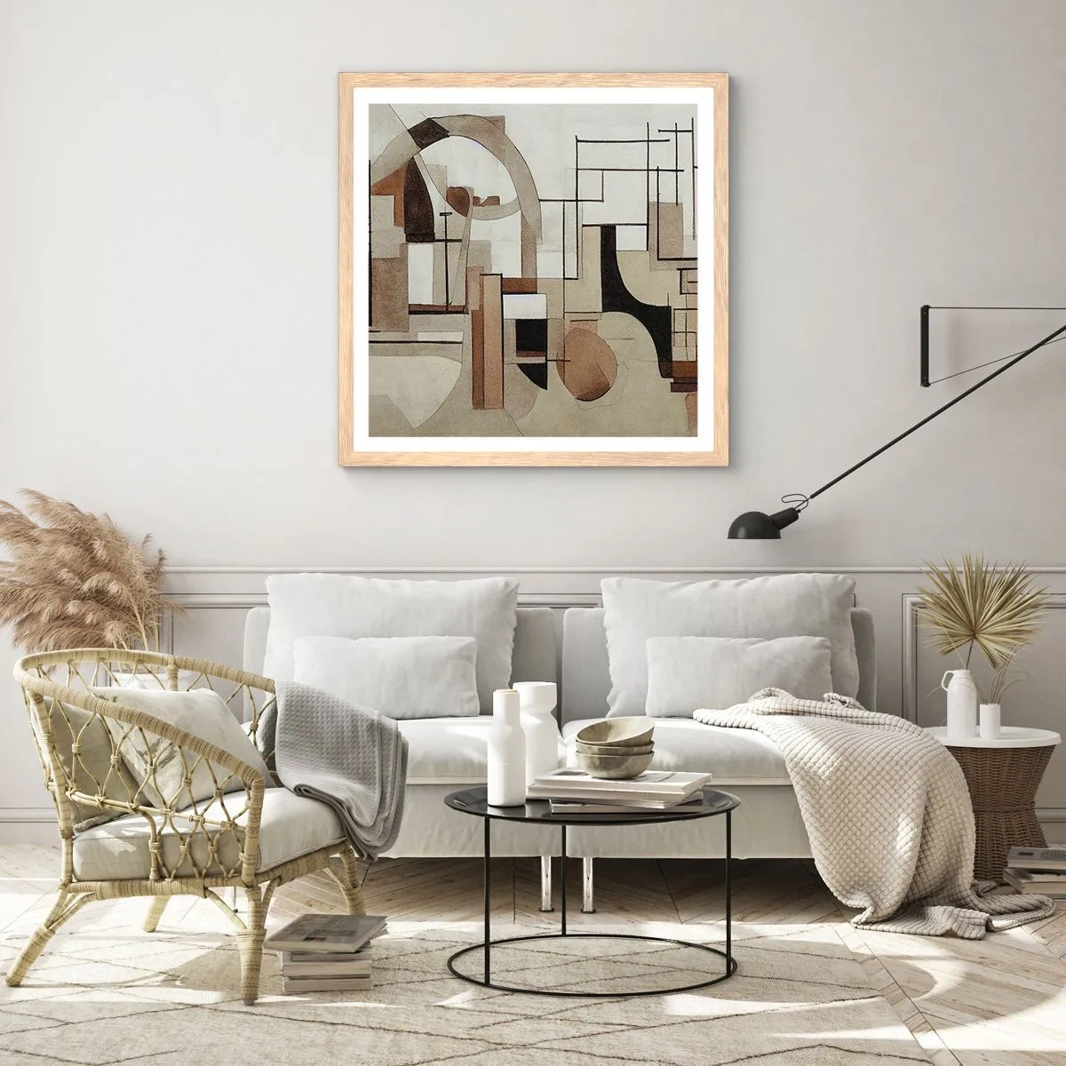 Poster in cornice rovere chiaro - Paesaggio urbano 2.0 - 60x60 cm