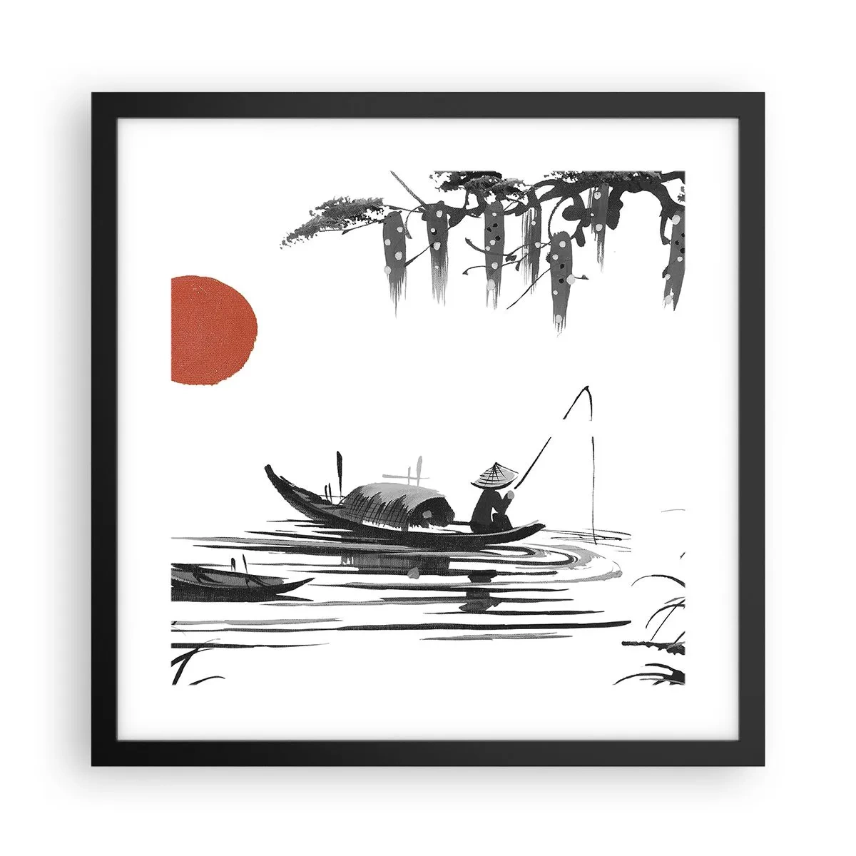 Poster in cornice nera - Pomeriggio asiatico - 40x40 cm