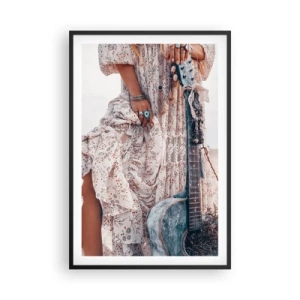 Poster in cornice nera - Figli dei fiori in cammino - 61x91 cm