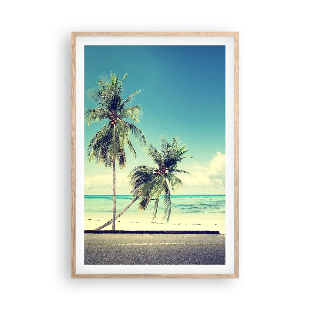 Poster in cornice rovere chiaro - Tempo di vacanze - 61x91 cm