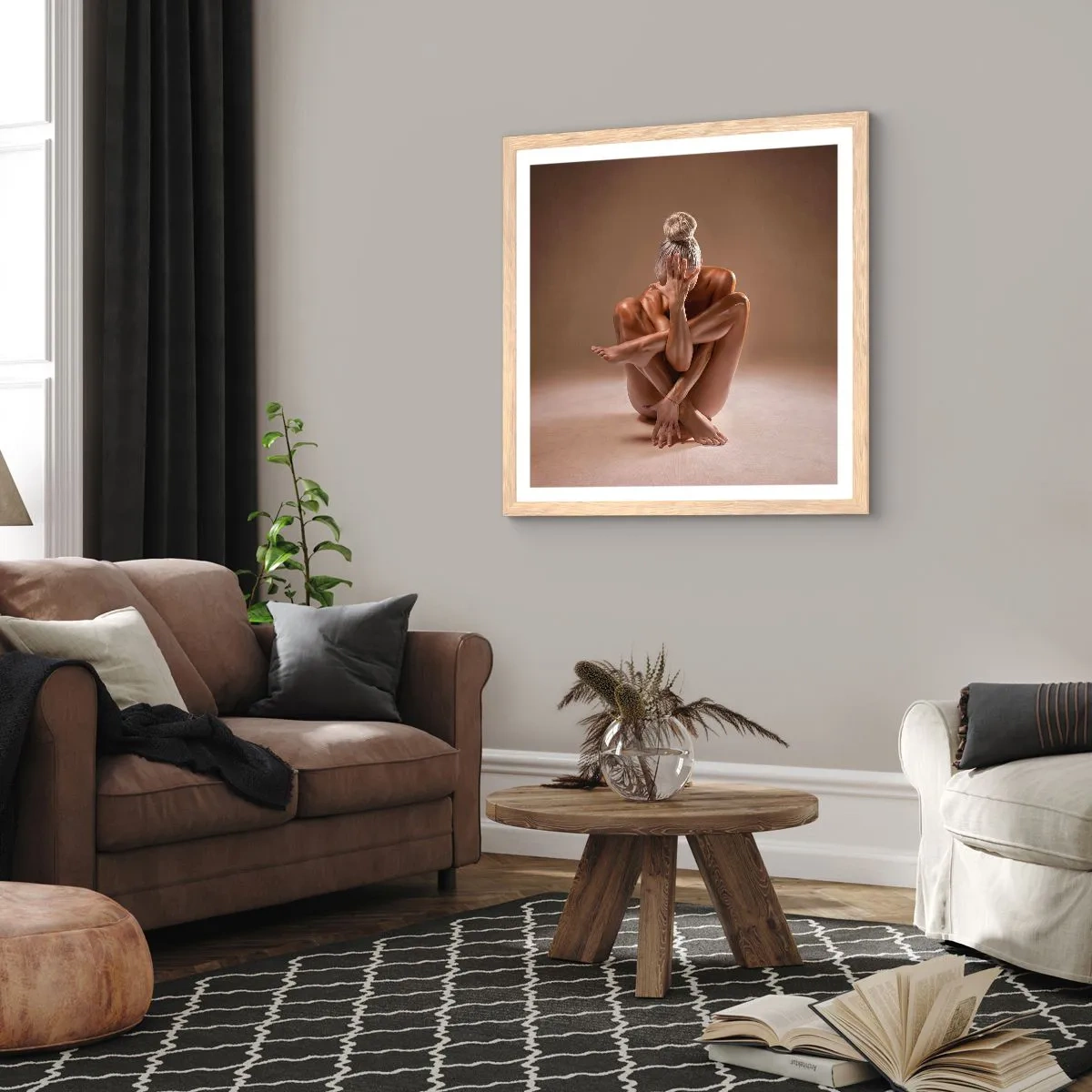 Poster in cornice rovere chiaro - Unità di corpo e anima - 60x60 cm