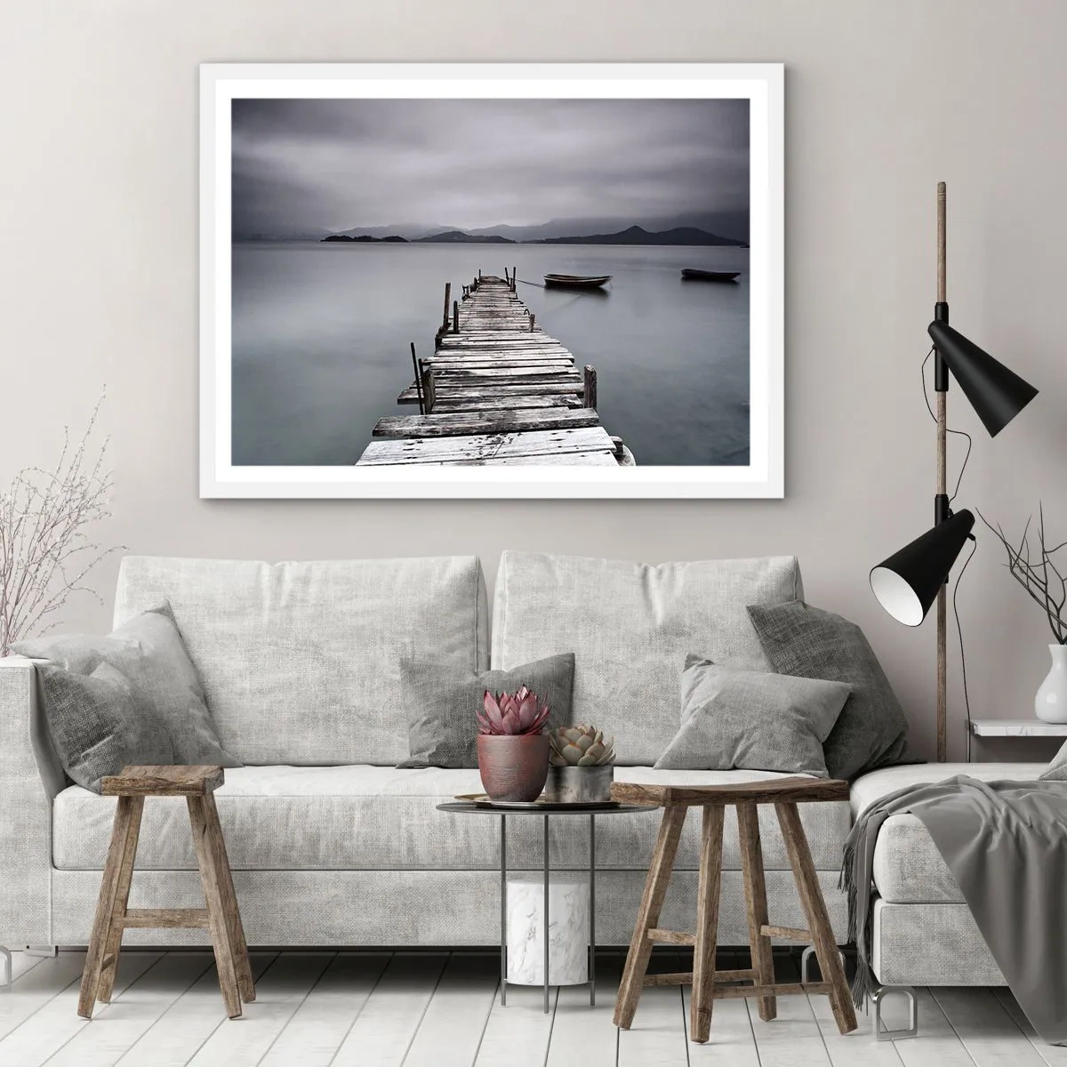 Poster in cornice bianca - Domani puoi partire - 70x50 cm