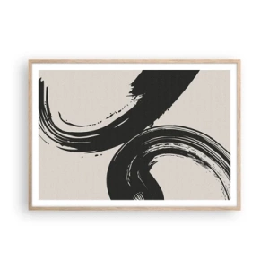 Poster in cornice rovere chiaro - Energico e circolare - 100x70 cm