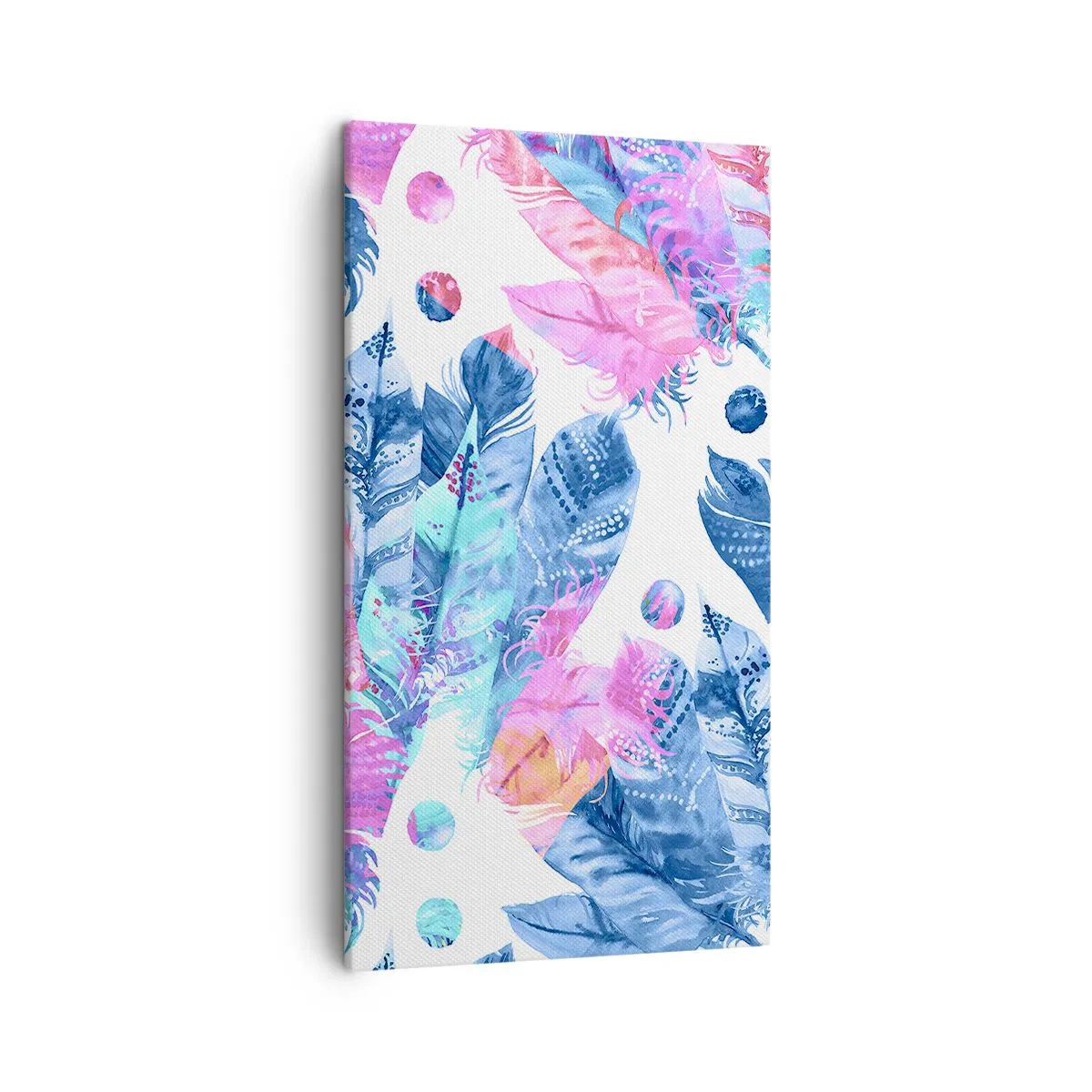 Quadro su tela - Stampe su Tela - Pennacchi in rosa e blu - 45x80 cm