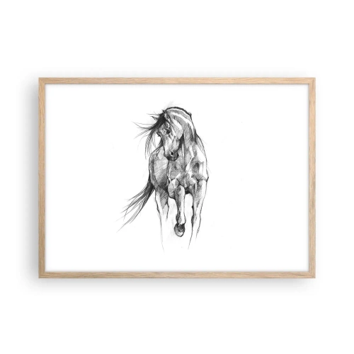 Poster in cornice rovere chiaro - Trotto aggraziato - 70x50 cm