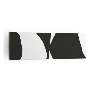 Quadro su tela - Stampe su Tela - Motivo astratto a contrasto in bianco e nero - 160x50cm - Positivo - negativo - Decorazione murale moderna per soggiorno e camera da letto ARTTOR